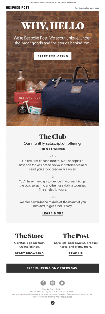 Example of good marketing email